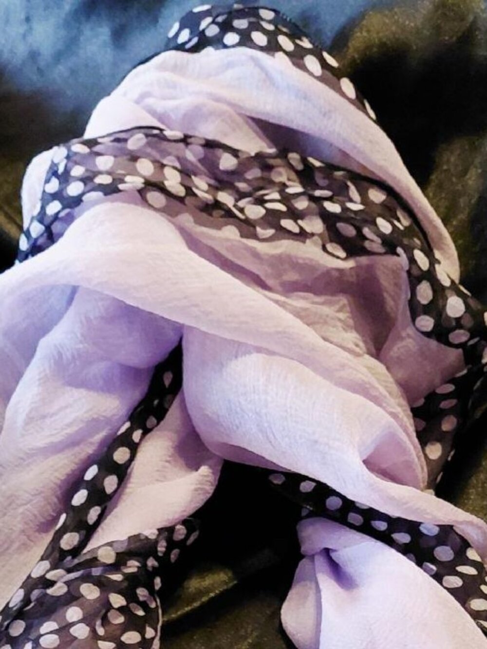Vintage Jaeger Sheer Silk Light Mauve and Black Rectangle Scarf